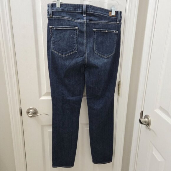 Paige‎ Hoxton Crop Rollup Womens Jeans Size 31 Dark Wash Distressed High Waist - Picture 2 of 11